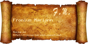 Fronius Mariann névjegykártya