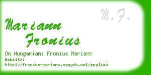 mariann fronius business card